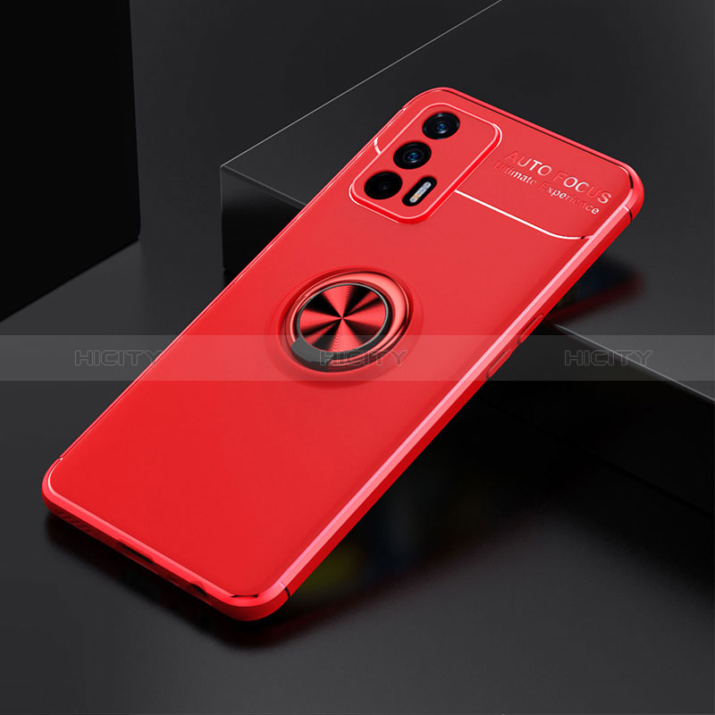 Funda Silicona Carcasa Ultrafina Goma con Magnetico Anillo de dedo Soporte SD1 para Realme GT Neo 2T 5G Rojo