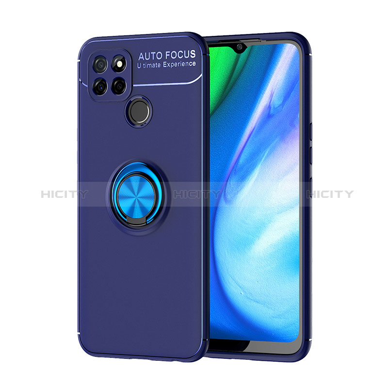 Funda Silicona Carcasa Ultrafina Goma con Magnetico Anillo de dedo Soporte SD1 para Realme Q2i 5G