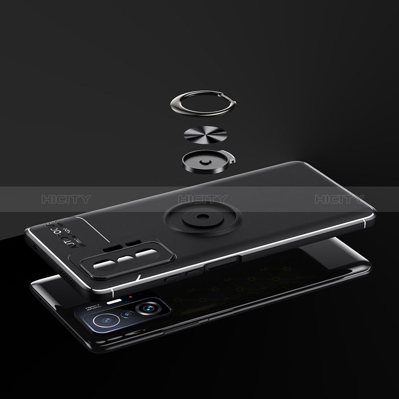 Funda Silicona Carcasa Ultrafina Goma con Magnetico Anillo de dedo Soporte SD1 para Xiaomi Mi 11T 5G