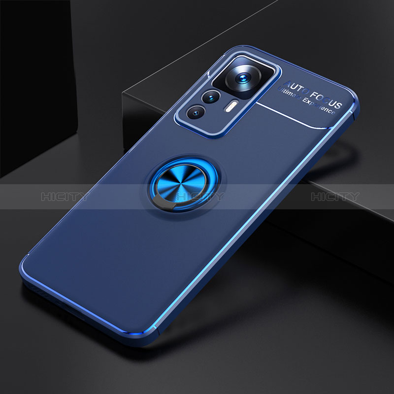 Funda Silicona Carcasa Ultrafina Goma con Magnetico Anillo de dedo Soporte SD1 para Xiaomi Mi 12T 5G Azul