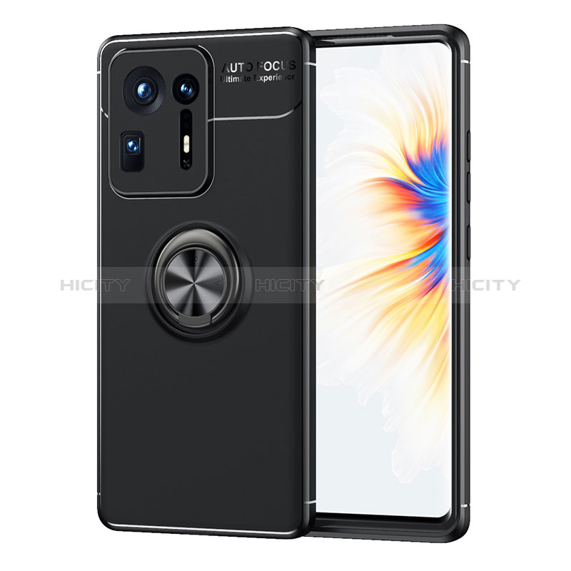 Funda Silicona Carcasa Ultrafina Goma con Magnetico Anillo de dedo Soporte SD1 para Xiaomi Mi Mix 4 5G Negro