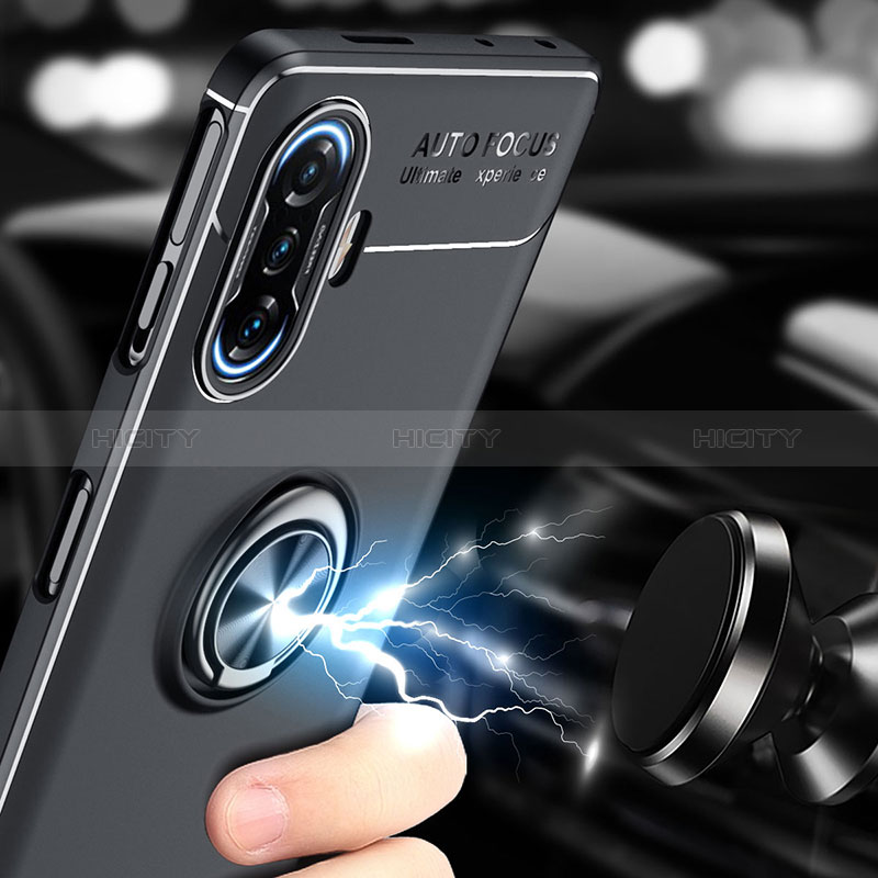 Funda Silicona Carcasa Ultrafina Goma con Magnetico Anillo de dedo Soporte SD1 para Xiaomi Poco F3 GT 5G