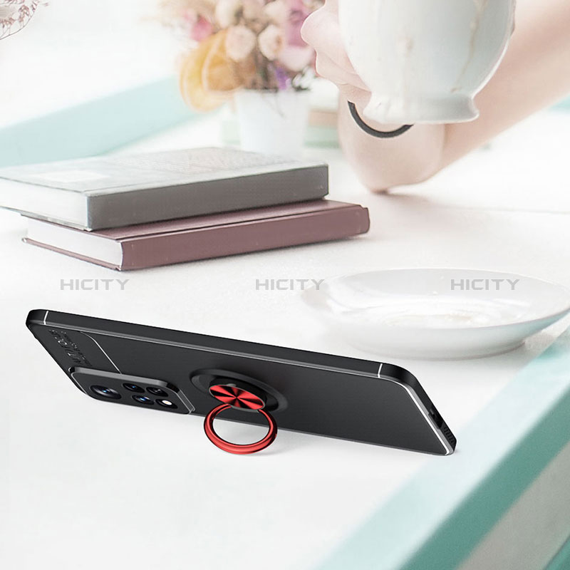 Funda Silicona Carcasa Ultrafina Goma con Magnetico Anillo de dedo Soporte SD1 para Xiaomi Poco X4 NFC