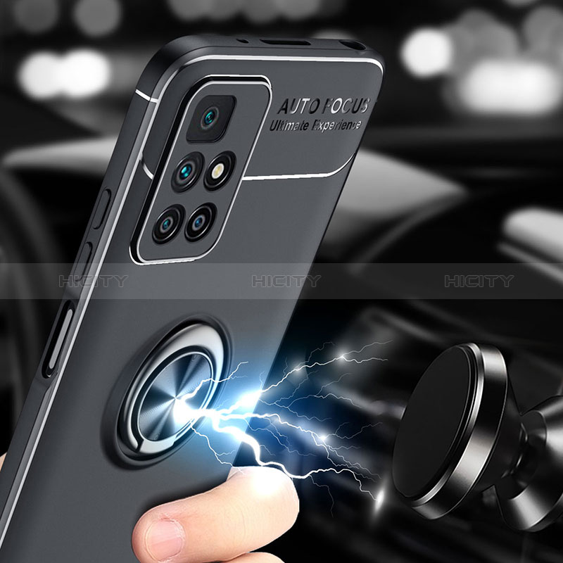 Funda Silicona Carcasa Ultrafina Goma con Magnetico Anillo de dedo Soporte SD1 para Xiaomi Redmi 10 (2022)