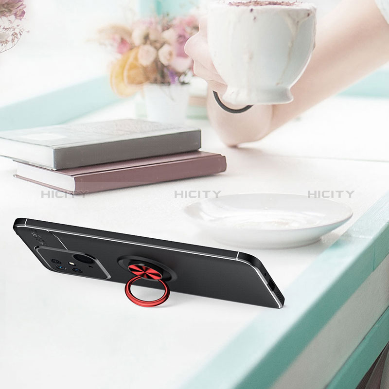 Funda Silicona Carcasa Ultrafina Goma con Magnetico Anillo de dedo Soporte SD1 para Xiaomi Redmi 10 Power