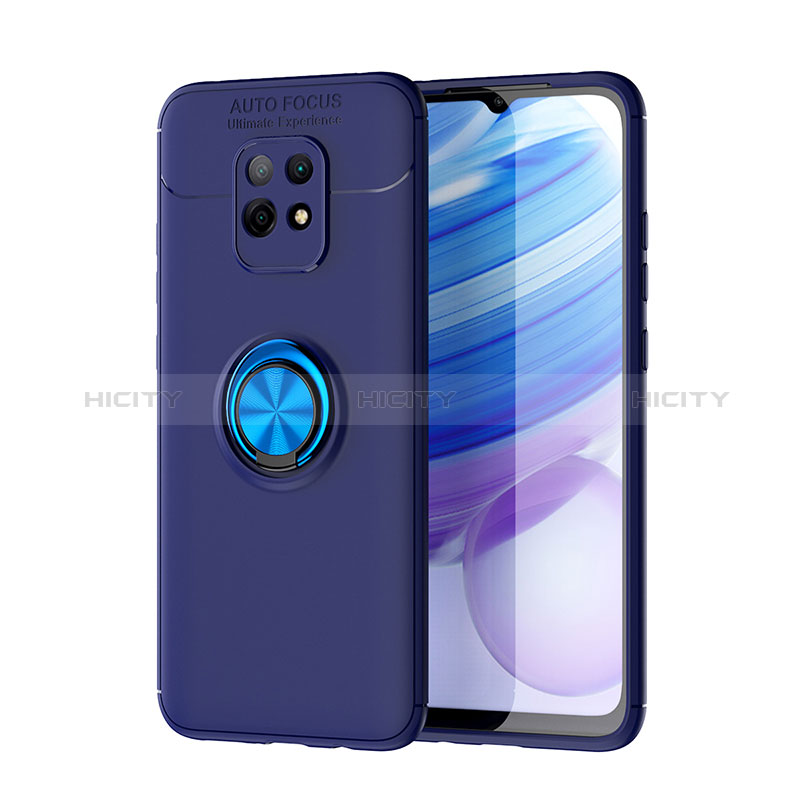 Funda Silicona Carcasa Ultrafina Goma con Magnetico Anillo de dedo Soporte SD1 para Xiaomi Redmi 10X Pro 5G Azul