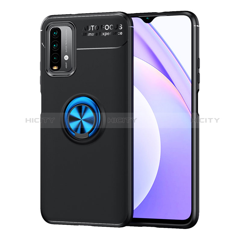 Funda Silicona Carcasa Ultrafina Goma con Magnetico Anillo de dedo Soporte SD1 para Xiaomi Redmi 9 Power