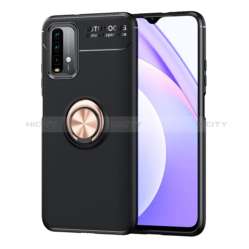 Funda Silicona Carcasa Ultrafina Goma con Magnetico Anillo de dedo Soporte SD1 para Xiaomi Redmi 9 Power