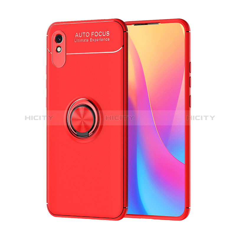 Funda Silicona Carcasa Ultrafina Goma con Magnetico Anillo de dedo Soporte SD1 para Xiaomi Redmi 9A Rojo