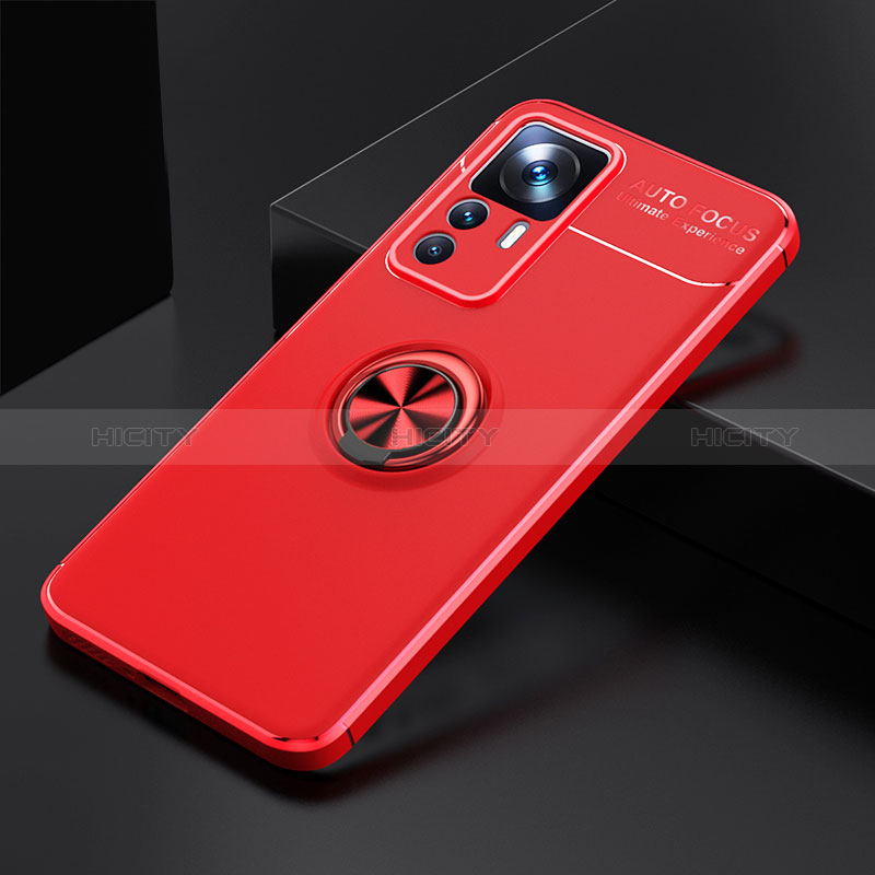 Funda Silicona Carcasa Ultrafina Goma con Magnetico Anillo de dedo Soporte SD1 para Xiaomi Redmi K50 Ultra 5G Rojo