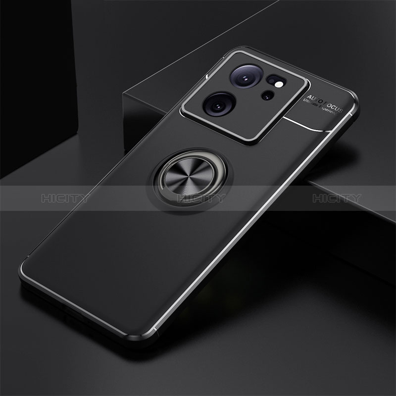 Funda Silicona Carcasa Ultrafina Goma con Magnetico Anillo de dedo Soporte SD1 para Xiaomi Redmi K60 Ultra 5G Negro