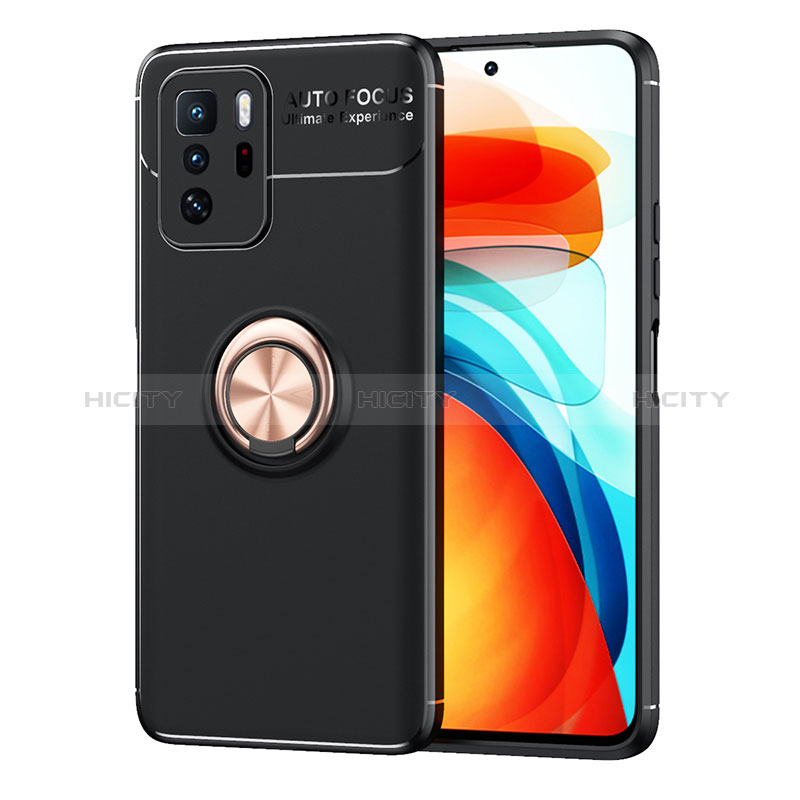 Funda Silicona Carcasa Ultrafina Goma con Magnetico Anillo de dedo Soporte SD1 para Xiaomi Redmi Note 10 Pro 5G