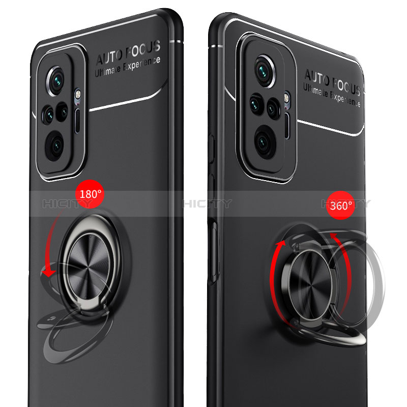 Funda Silicona Carcasa Ultrafina Goma con Magnetico Anillo de dedo Soporte SD1 para Xiaomi Redmi Note 10 Pro Max