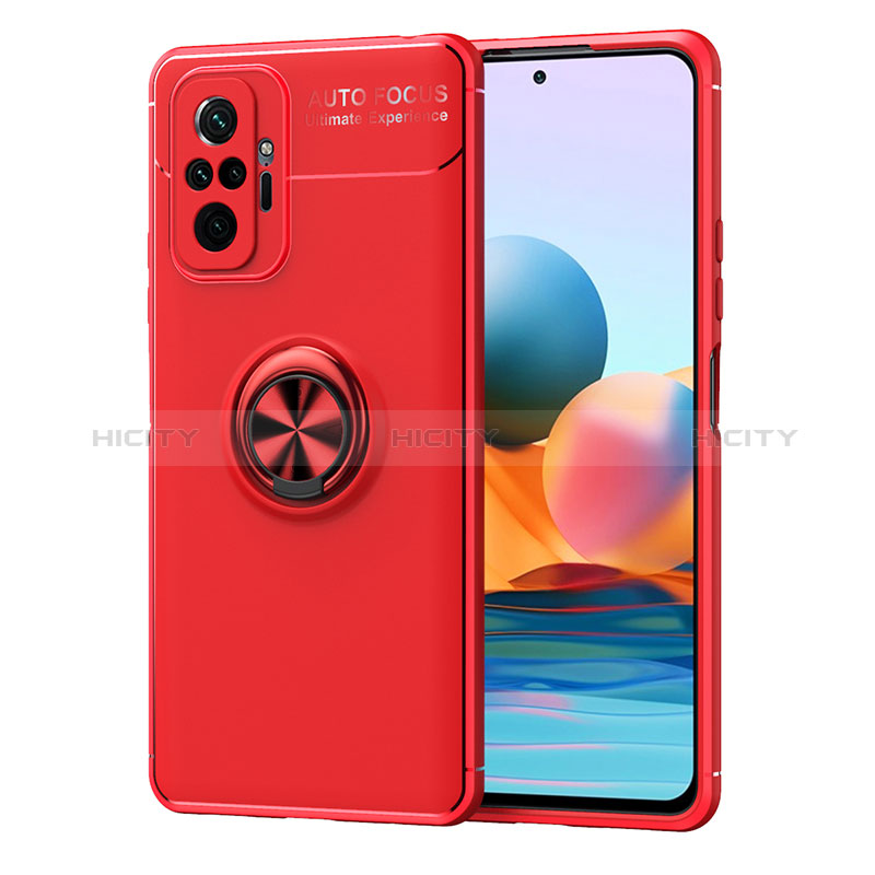 Funda Silicona Carcasa Ultrafina Goma con Magnetico Anillo de dedo Soporte SD1 para Xiaomi Redmi Note 10 Pro Max