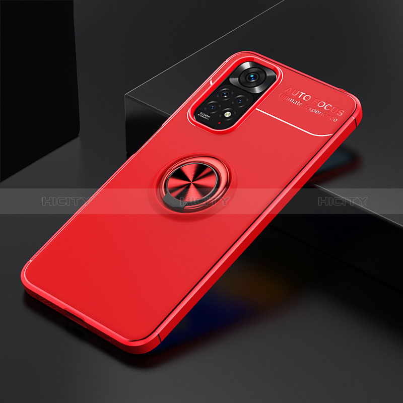 Funda Silicona Carcasa Ultrafina Goma con Magnetico Anillo de dedo Soporte SD1 para Xiaomi Redmi Note 11 4G (2022)