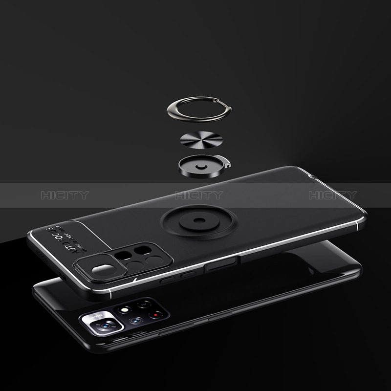 Funda Silicona Carcasa Ultrafina Goma con Magnetico Anillo de dedo Soporte SD1 para Xiaomi Redmi Note 11 5G