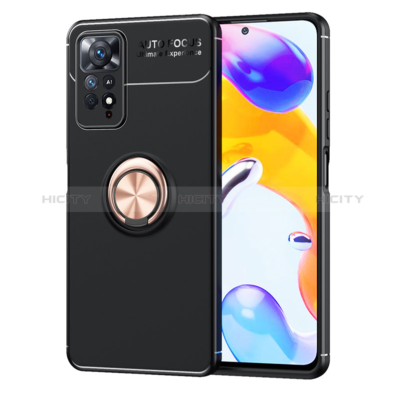 Funda Silicona Carcasa Ultrafina Goma con Magnetico Anillo de dedo Soporte SD1 para Xiaomi Redmi Note 11 Pro 4G