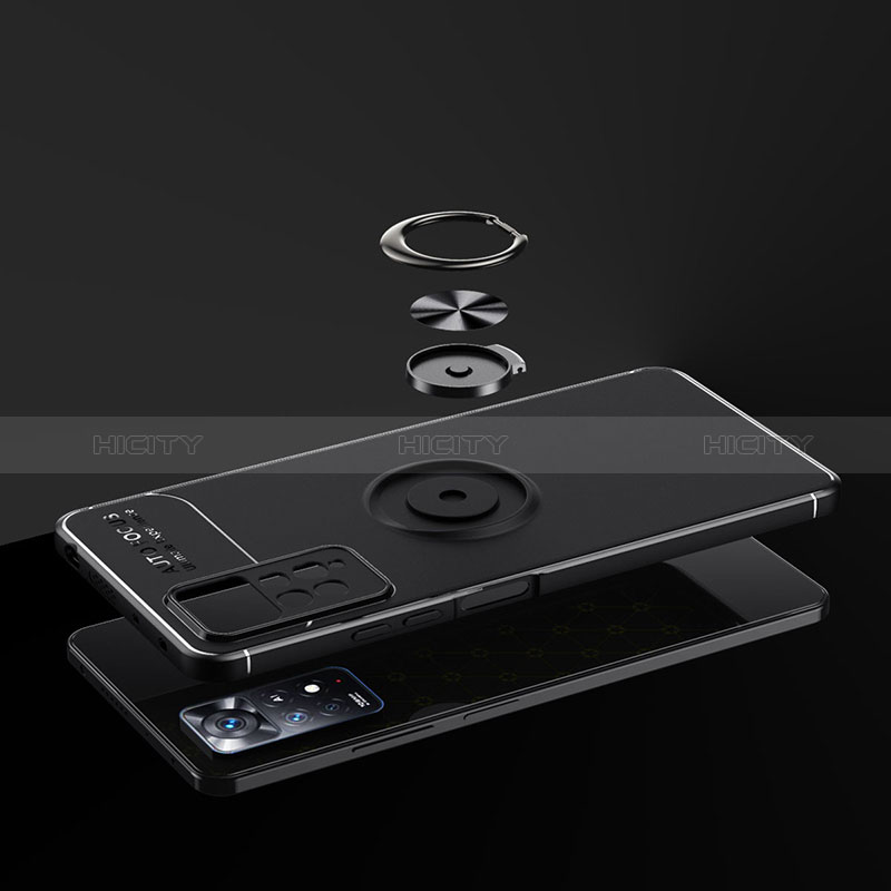 Funda Silicona Carcasa Ultrafina Goma con Magnetico Anillo de dedo Soporte SD1 para Xiaomi Redmi Note 11 Pro 5G