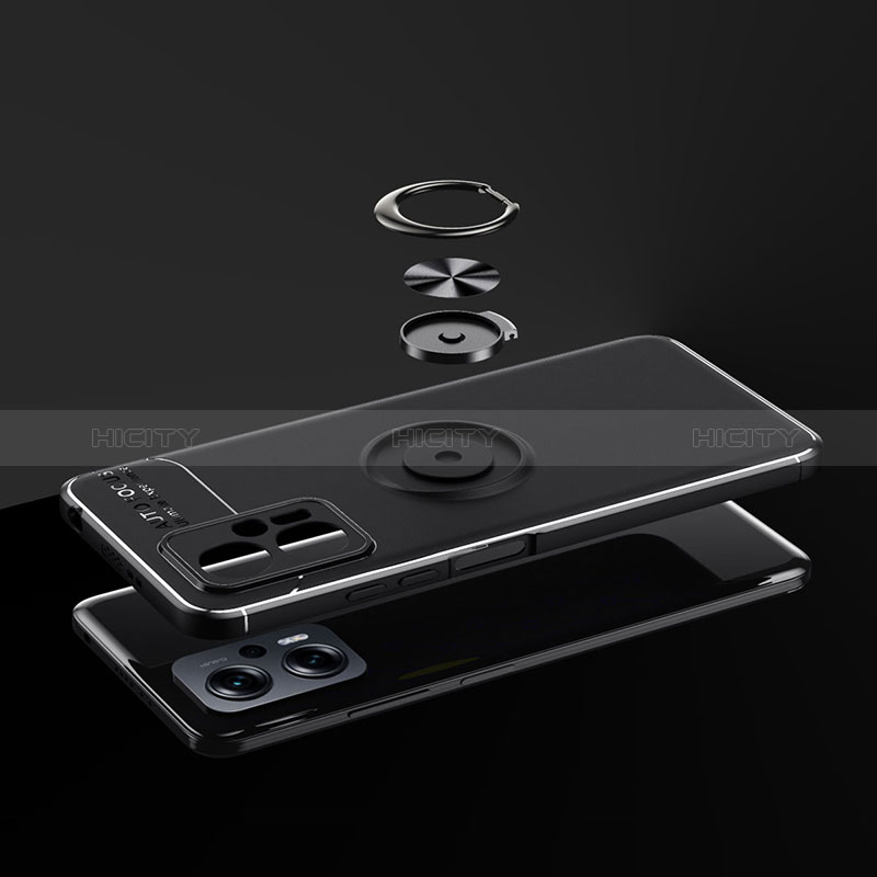 Funda Silicona Carcasa Ultrafina Goma con Magnetico Anillo de dedo Soporte SD1 para Xiaomi Redmi Note 11T Pro+ Plus 5G