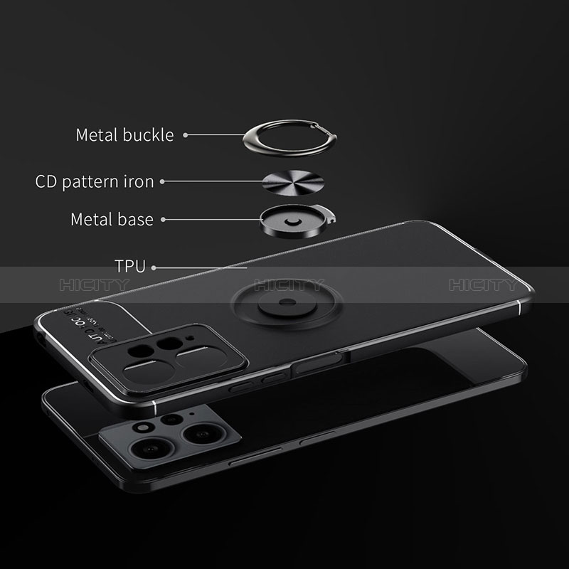 Funda Silicona Carcasa Ultrafina Goma con Magnetico Anillo de dedo Soporte SD1 para Xiaomi Redmi Note 12 4G