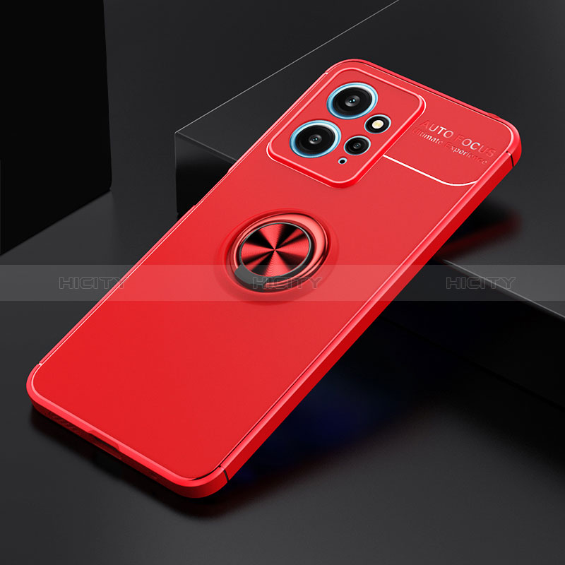 Funda Silicona Carcasa Ultrafina Goma con Magnetico Anillo de dedo Soporte SD1 para Xiaomi Redmi Note 12 4G Rojo