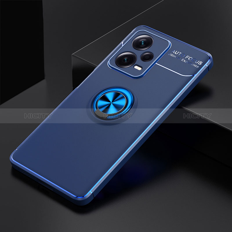 Funda Silicona Carcasa Ultrafina Goma con Magnetico Anillo de dedo Soporte SD1 para Xiaomi Redmi Note 12 Explorer Azul