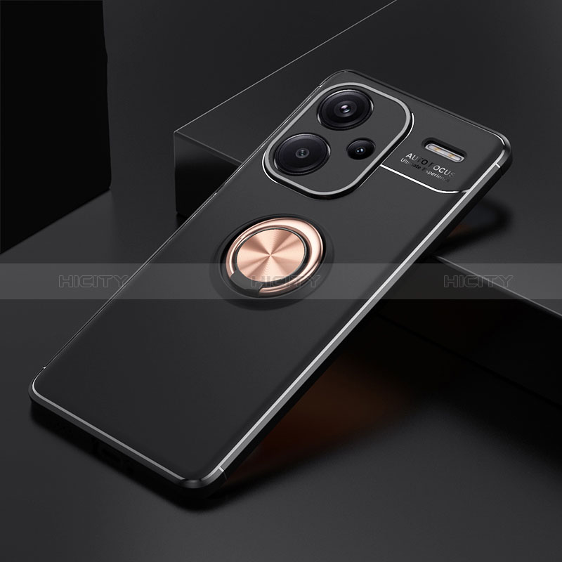 Funda Silicona Carcasa Ultrafina Goma con Magnetico Anillo de dedo Soporte SD1 para Xiaomi Redmi Note 13 Pro+ Plus 5G