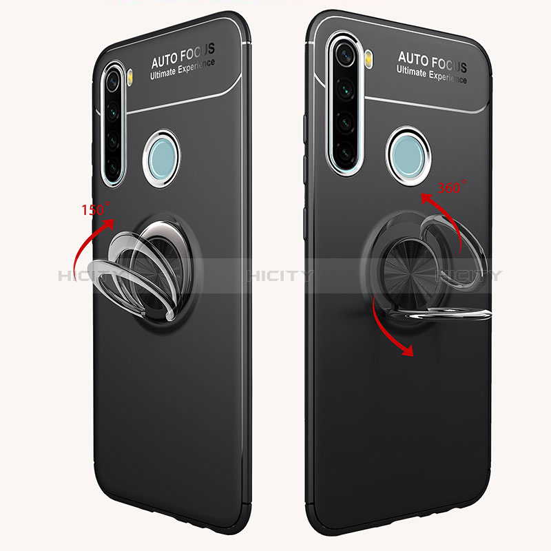 Funda Silicona Carcasa Ultrafina Goma con Magnetico Anillo de dedo Soporte SD1 para Xiaomi Redmi Note 8 (2021)