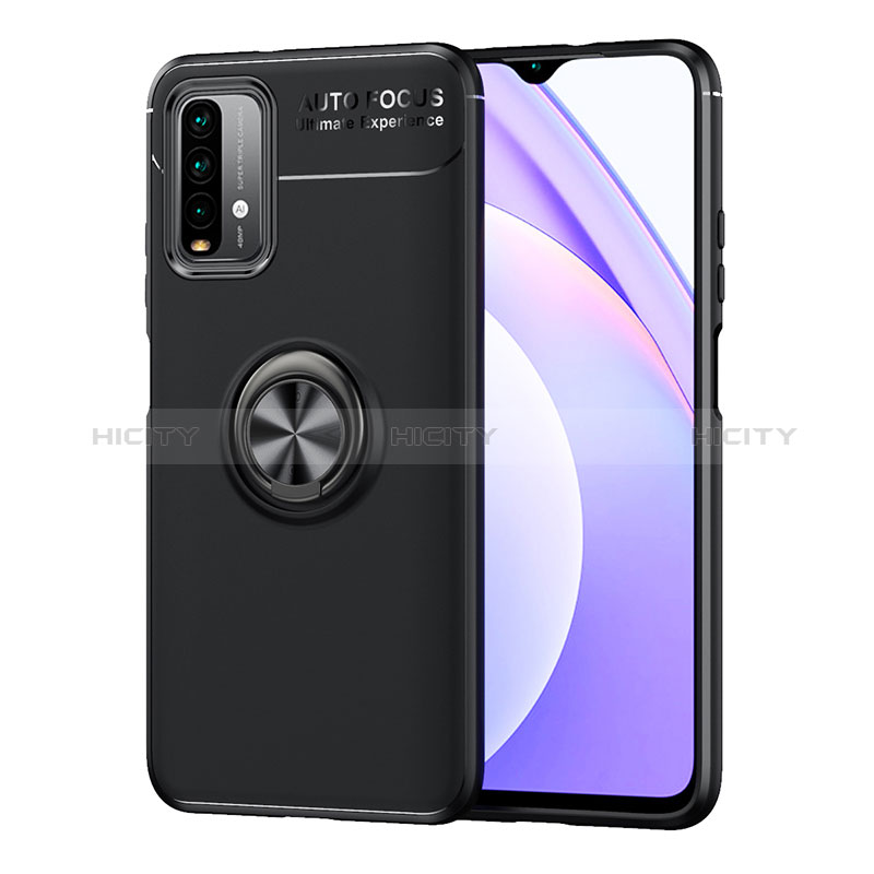 Funda Silicona Carcasa Ultrafina Goma con Magnetico Anillo de dedo Soporte SD1 para Xiaomi Redmi Note 9 4G