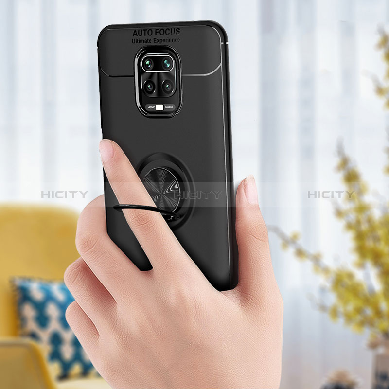 Funda Silicona Carcasa Ultrafina Goma con Magnetico Anillo de dedo Soporte SD1 para Xiaomi Redmi Note 9 Pro