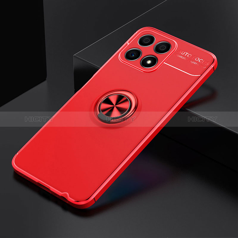 Funda Silicona Carcasa Ultrafina Goma con Magnetico Anillo de dedo Soporte SD2 para Huawei Honor X30i Rojo