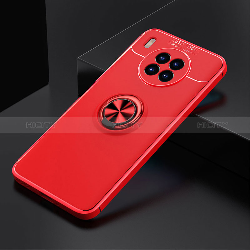 Funda Silicona Carcasa Ultrafina Goma con Magnetico Anillo de dedo Soporte SD2 para Huawei Nova 8i Rojo