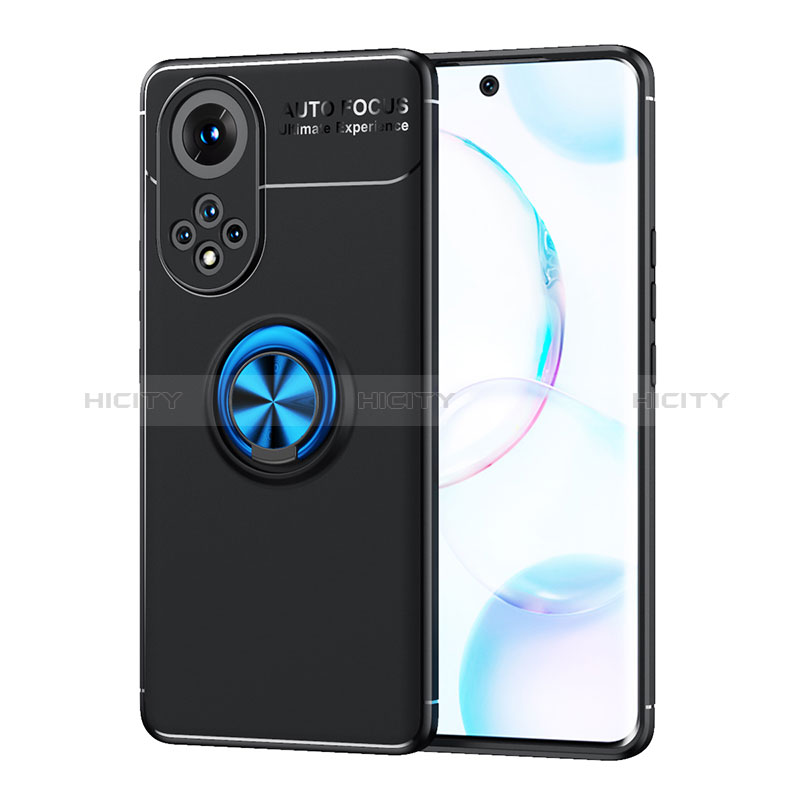 Funda Silicona Carcasa Ultrafina Goma con Magnetico Anillo de dedo Soporte SD2 para Huawei Nova 9 Azul y Negro