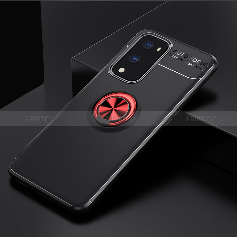 Funda Silicona Carcasa Ultrafina Goma con Magnetico Anillo de dedo Soporte SD2 para OnePlus 9 Pro 5G