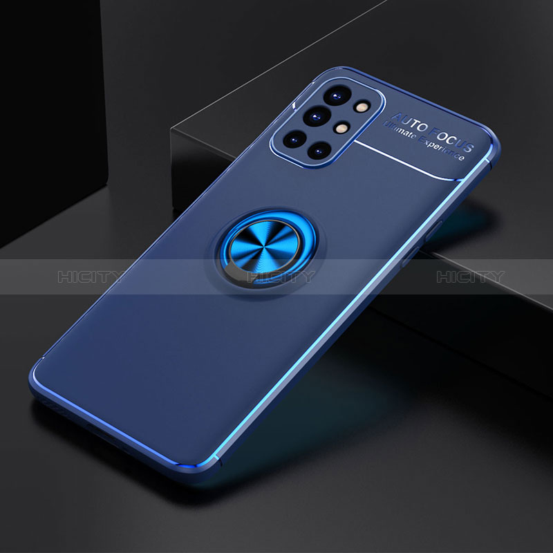 Funda Silicona Carcasa Ultrafina Goma con Magnetico Anillo de dedo Soporte SD2 para OnePlus 9R 5G Azul