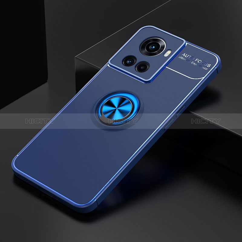 Funda Silicona Carcasa Ultrafina Goma con Magnetico Anillo de dedo Soporte SD2 para OnePlus Ace 5G Azul