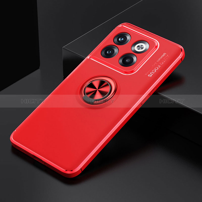 Funda Silicona Carcasa Ultrafina Goma con Magnetico Anillo de dedo Soporte SD2 para OnePlus Ace Pro 5G Rojo