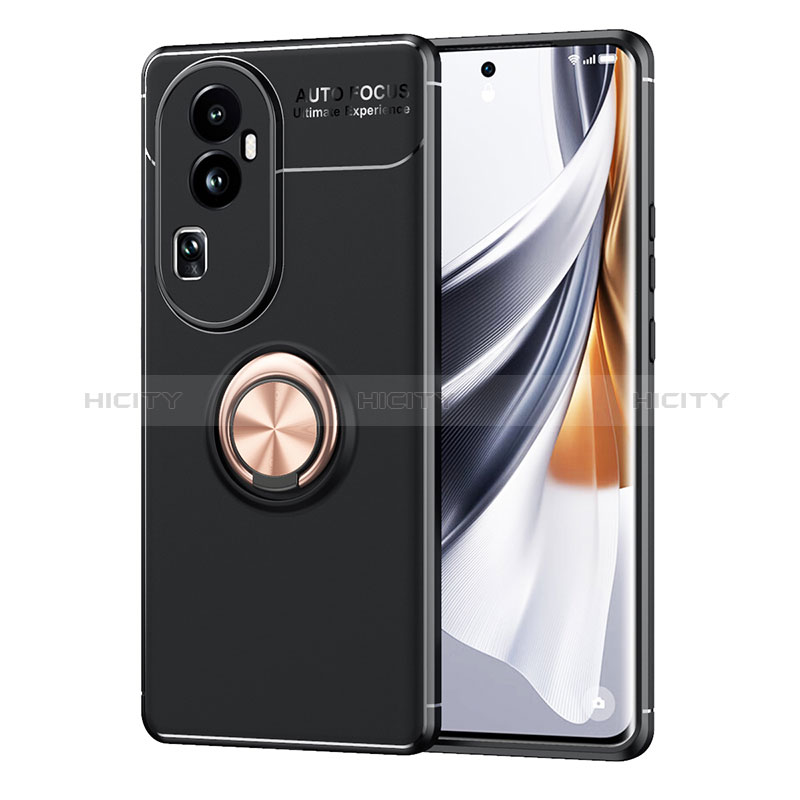 Funda Silicona Carcasa Ultrafina Goma con Magnetico Anillo de dedo Soporte SD2 para Oppo Reno10 Pro+ Plus 5G