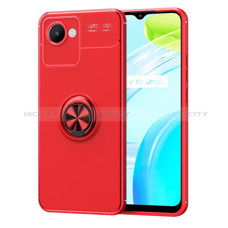 Funda Silicona Carcasa Ultrafina Goma con Magnetico Anillo de dedo Soporte SD2 para Realme C30s