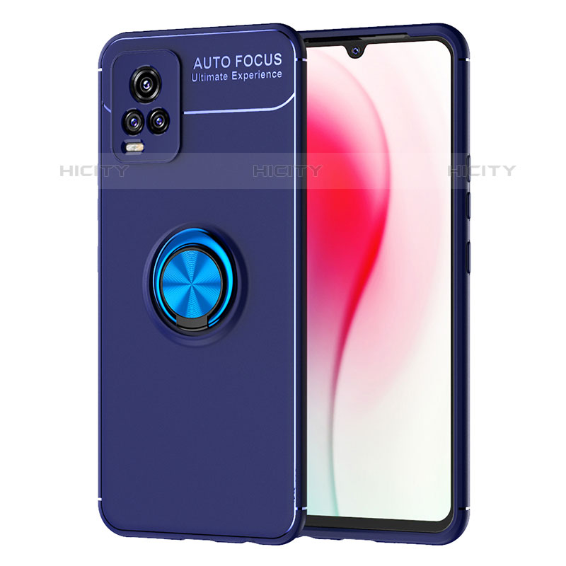 Funda Silicona Carcasa Ultrafina Goma con Magnetico Anillo de dedo Soporte SD2 para Vivo V20 (2021)