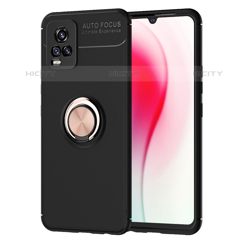 Funda Silicona Carcasa Ultrafina Goma con Magnetico Anillo de dedo Soporte SD2 para Vivo V20 (2021)