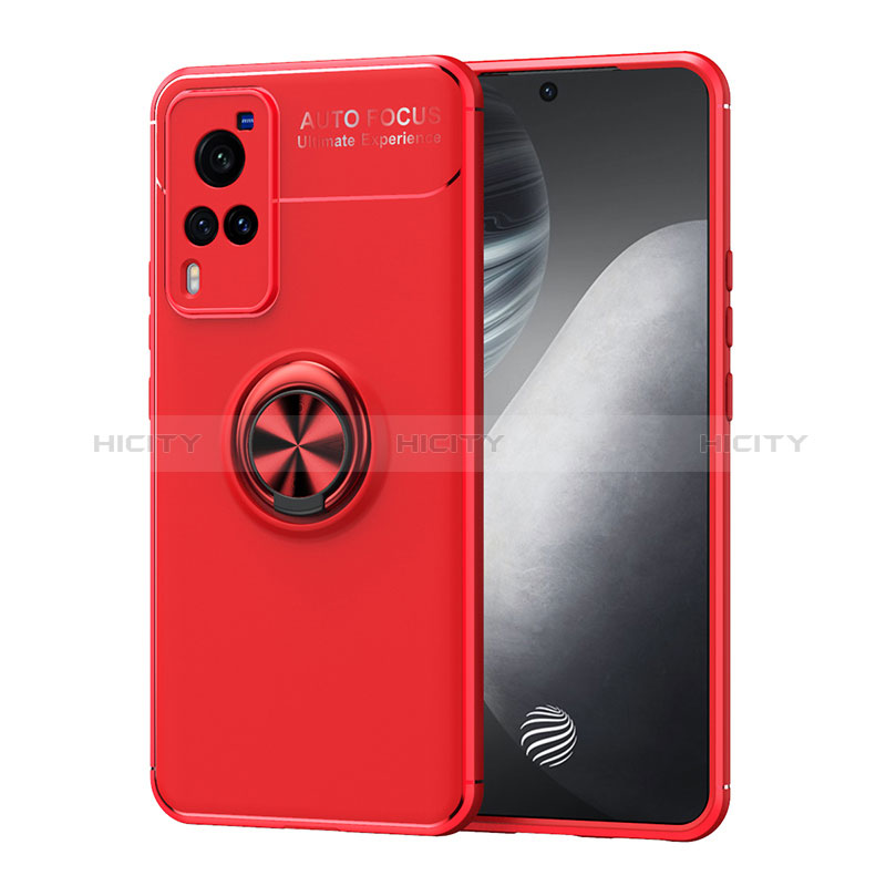 Funda Silicona Carcasa Ultrafina Goma con Magnetico Anillo de dedo Soporte SD2 para Vivo X60 Pro 5G