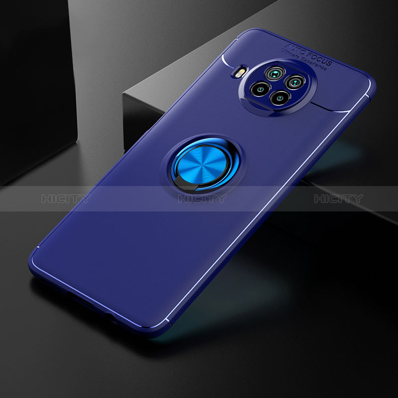 Funda Silicona Carcasa Ultrafina Goma con Magnetico Anillo de dedo Soporte SD2 para Xiaomi Mi 10i 5G Azul