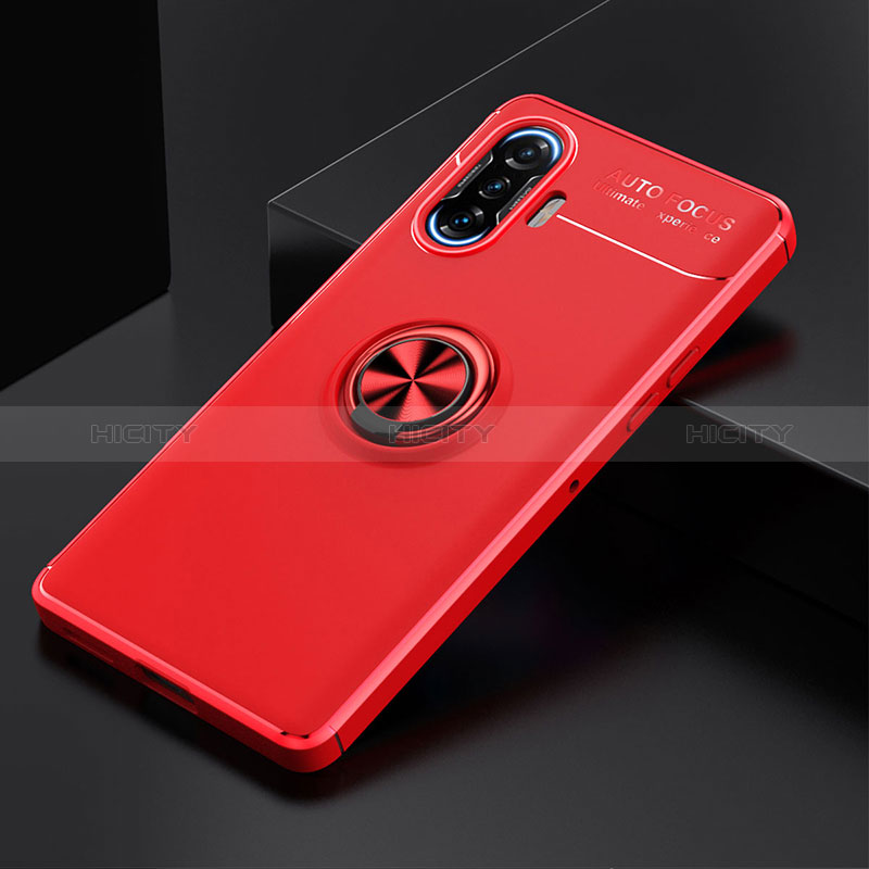 Funda Silicona Carcasa Ultrafina Goma con Magnetico Anillo de dedo Soporte SD2 para Xiaomi Poco F3 GT 5G Rojo