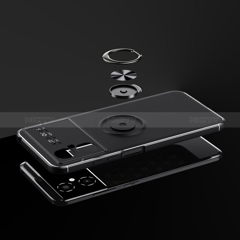 Funda Silicona Carcasa Ultrafina Goma con Magnetico Anillo de dedo Soporte SD2 para Xiaomi Poco M4 5G