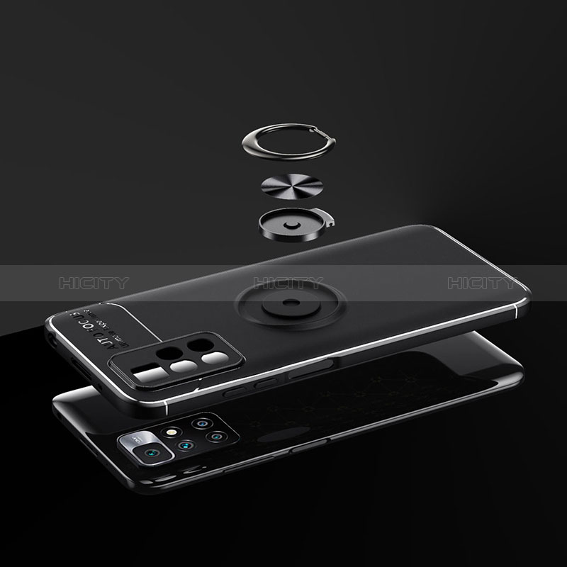 Funda Silicona Carcasa Ultrafina Goma con Magnetico Anillo de dedo Soporte SD2 para Xiaomi Redmi 10 (2022)