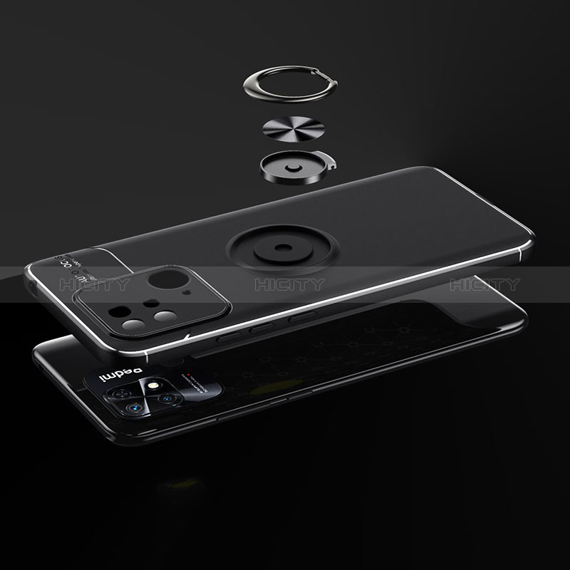 Funda Silicona Carcasa Ultrafina Goma con Magnetico Anillo de dedo Soporte SD2 para Xiaomi Redmi 10 India