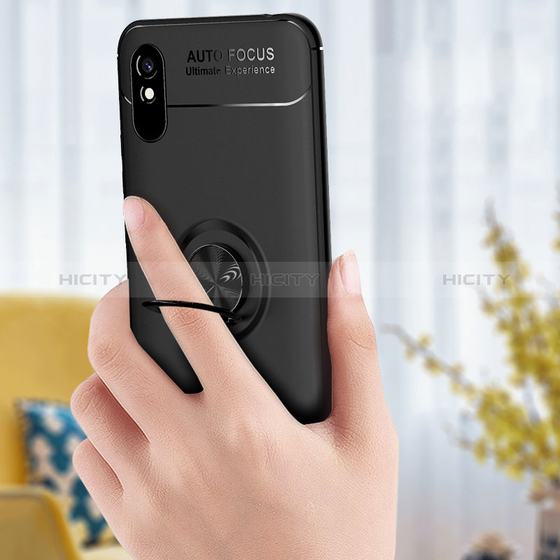 Funda Silicona Carcasa Ultrafina Goma con Magnetico Anillo de dedo Soporte SD2 para Xiaomi Redmi 9AT