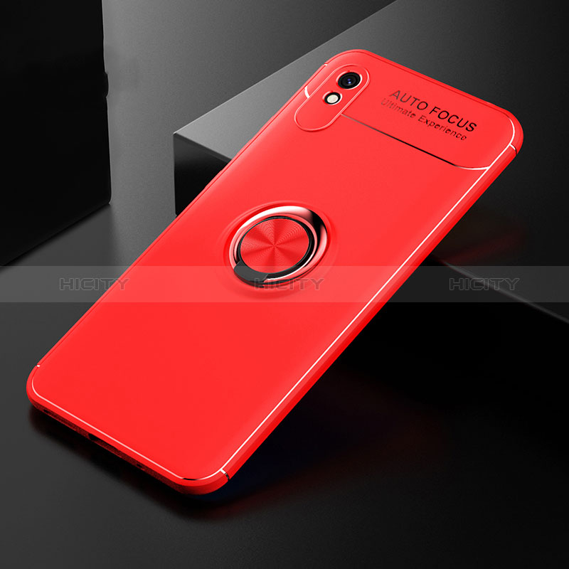 Funda Silicona Carcasa Ultrafina Goma con Magnetico Anillo de dedo Soporte SD2 para Xiaomi Redmi 9i Rojo