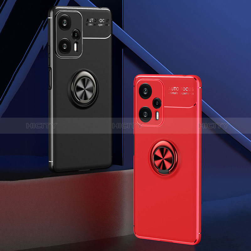 Funda Silicona Carcasa Ultrafina Goma con Magnetico Anillo de dedo Soporte SD2 para Xiaomi Redmi Note 12 Turbo 5G